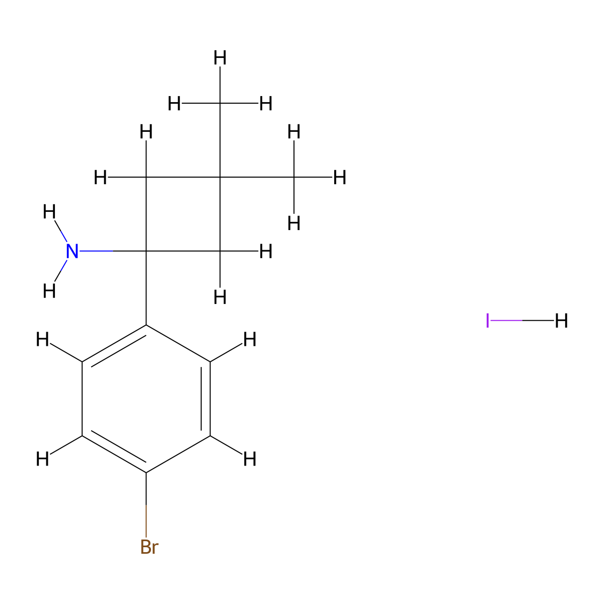 1-(4-Bromophenyl)-3,3-dimethylcyclobutan-1-amine hydroiodide molecular structure, CAS 2728039-29-8