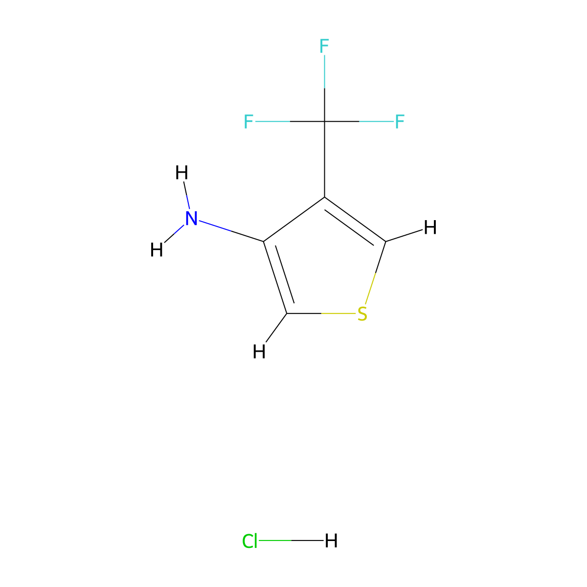 4-(Trifluoromethyl)thiophen-3-amine hydrochloride molecular structure, CAS 2728072-83-9