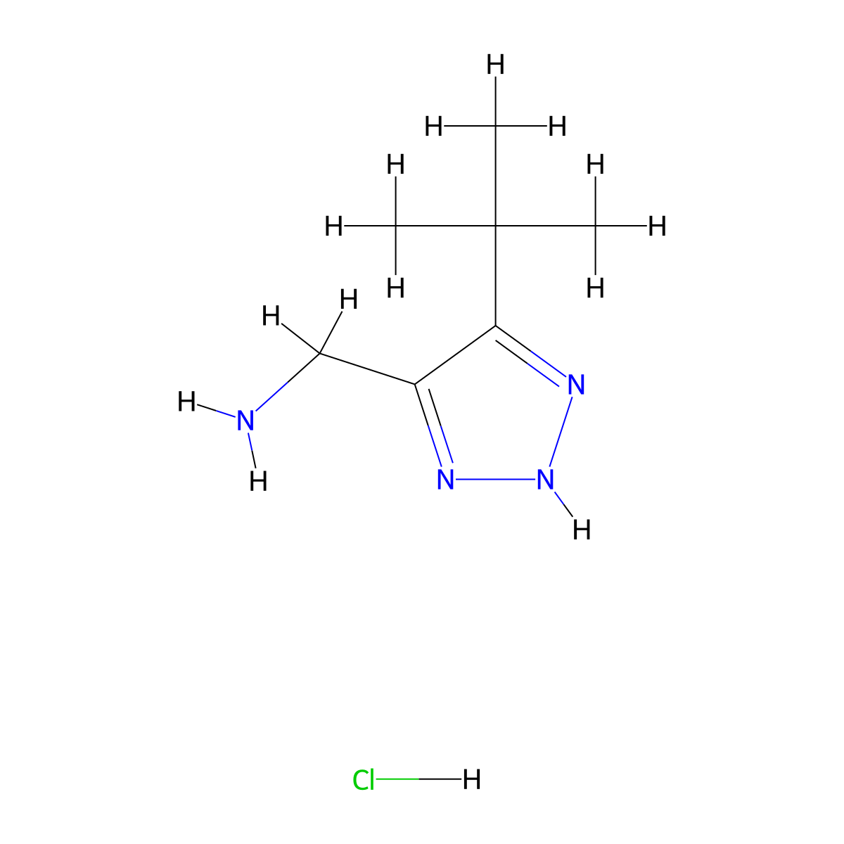 1-(5-tert-butyl-1H-1,2,3-triazol-4-yl)methanaminehydrochloride molecular structure, CAS 2728073-42-3