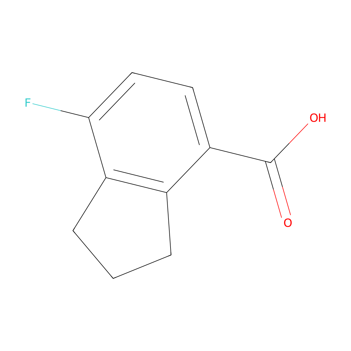 7-fluoro-2,3-dihydro-1H-indene-4-carboxylic acid molecular structure, CAS 2728089-64-1