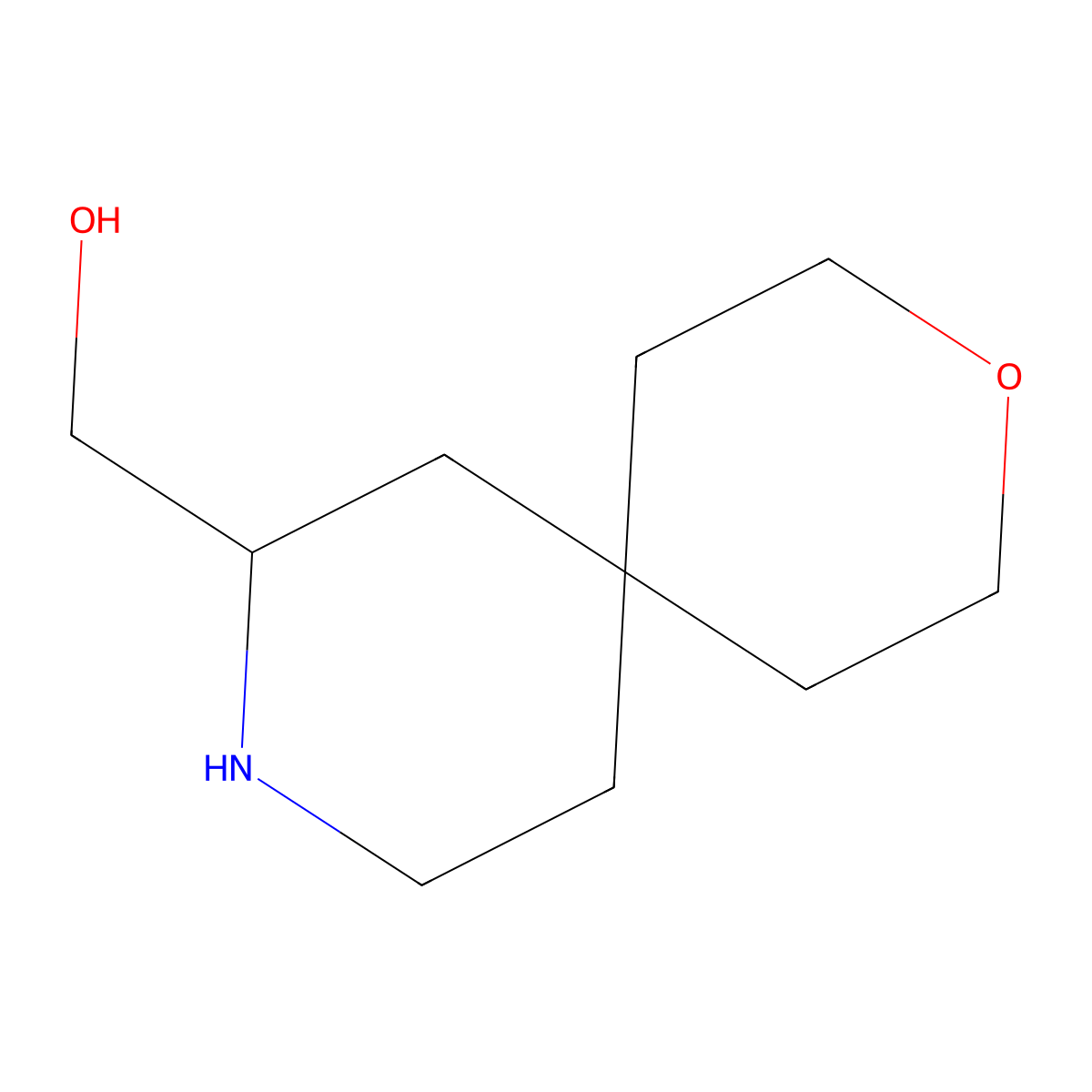 {3-Oxa-9-azaspiro[5.5]undecan-8-yl}methanol molecular structure, CAS 2728101-20-8