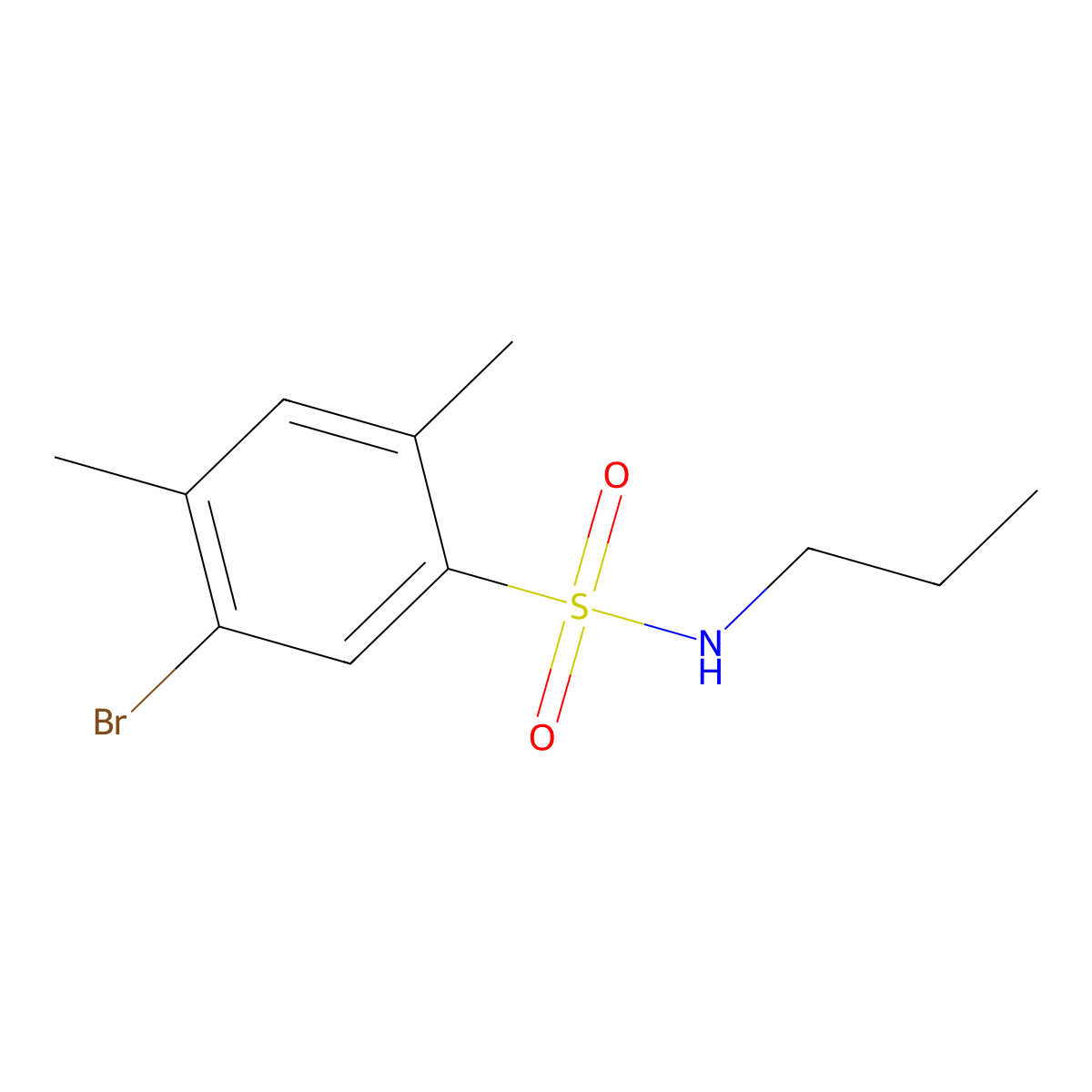 5-bromo-2,4-dimethyl-N-propylbenzenesulfonamide molecular structure, CAS 2728127-80-6