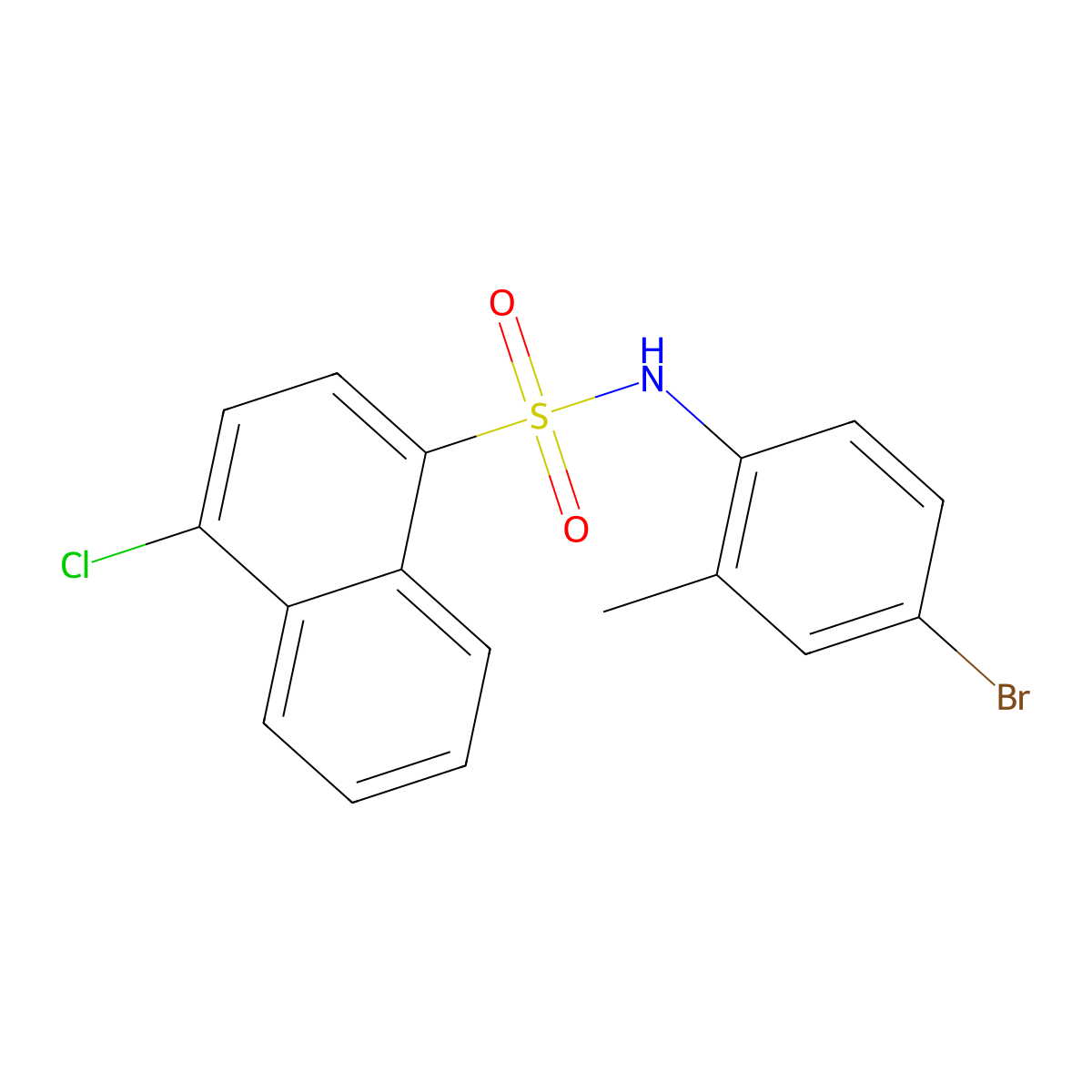 N-(4-bromo-2-methylphenyl)-4-chloronaphthalene-1-sulfonamide molecular structure, CAS 2728127-87-3