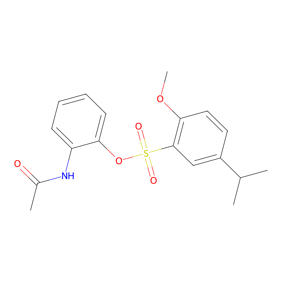 (2-Acetamidophenyl) 2-methoxy-5-propan-2-ylbenzenesulfonate molecular structure, CAS 2728127-94-2