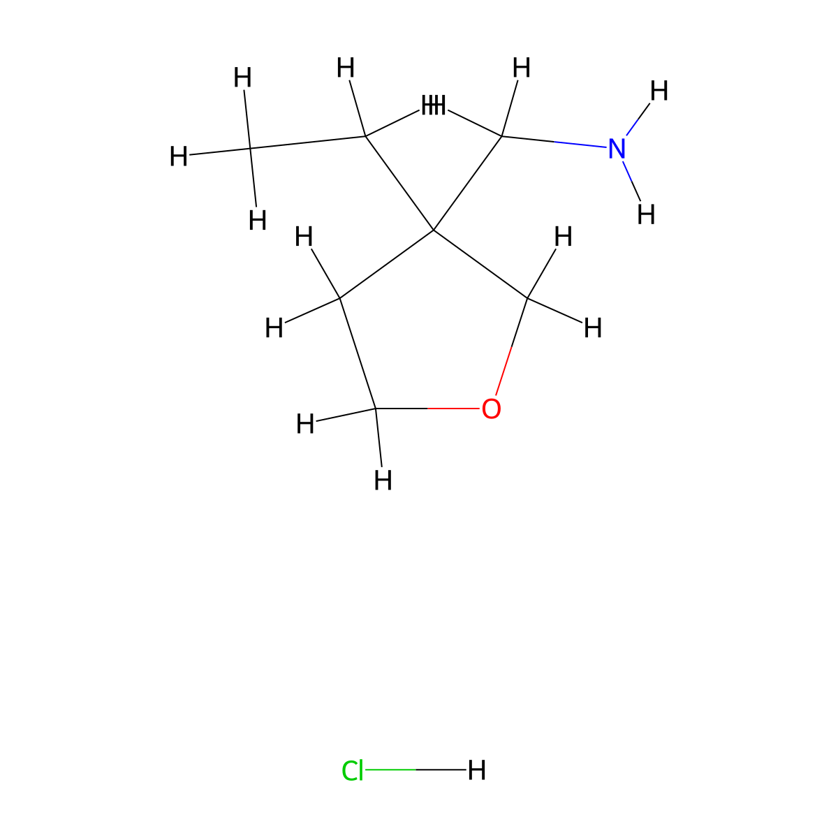 1-(3-Ethyloxolan-3-yl)methanaminehydrochloride molecular structure, CAS 2728130-34-3