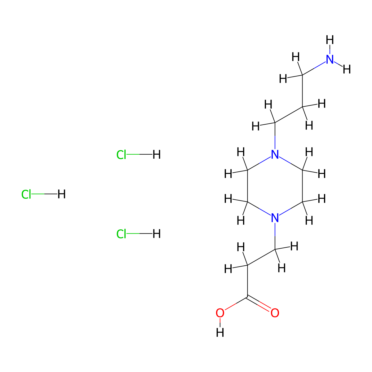 3-[4-(3-Aminopropyl)piperazin-1-yl]propanoicacidtrihydrochloride molecular structure, CAS 2728145-74-0