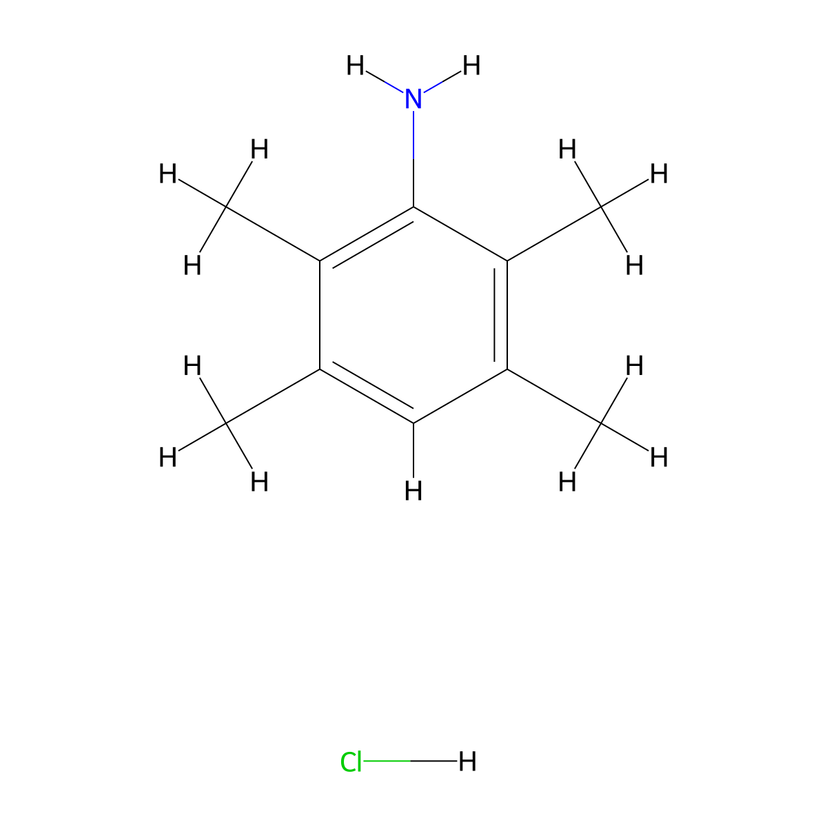 2,3,5,6-Tetramethylaniline hydrochloride molecular structure, CAS 2728150-16-9