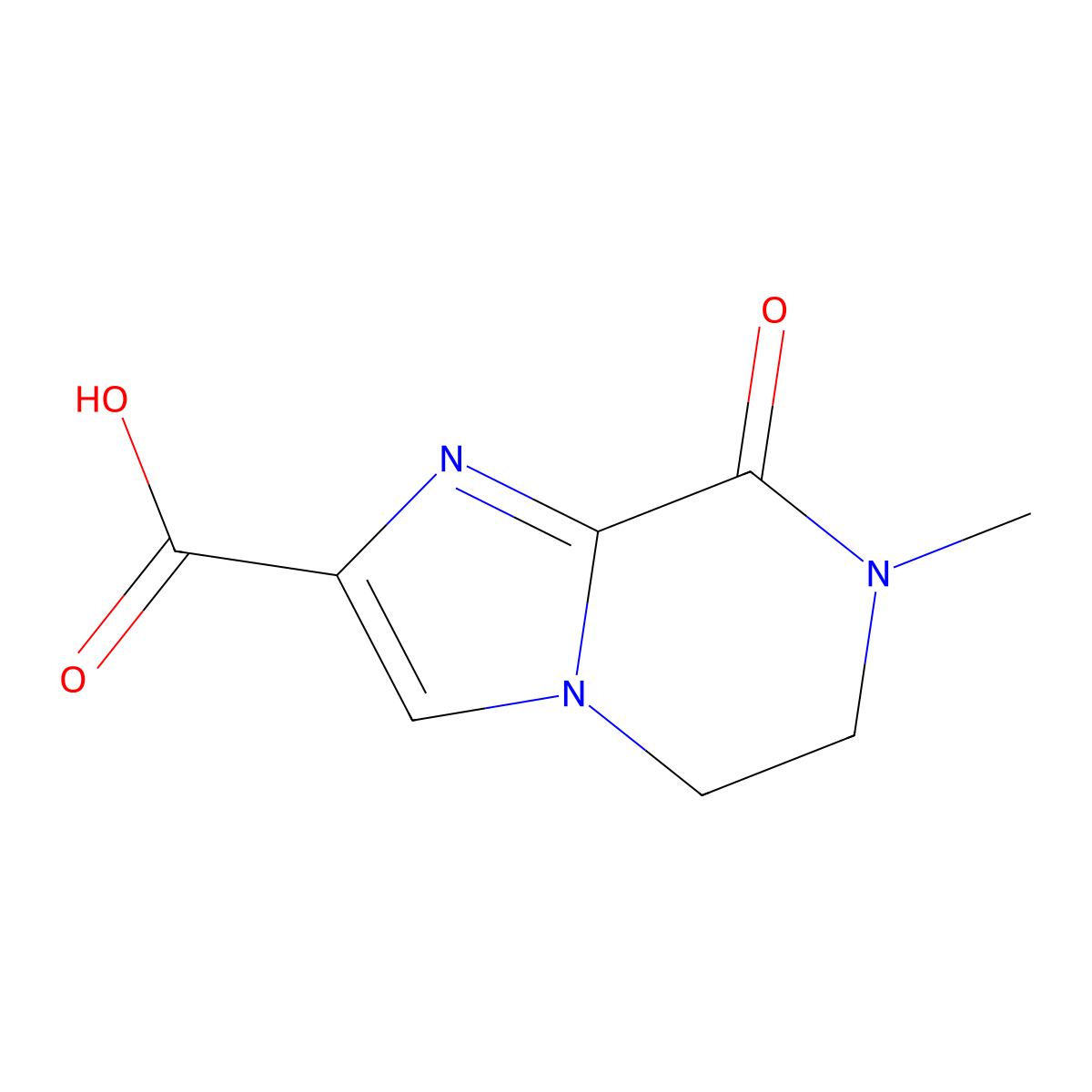 7-methyl-8-oxo-5H,6H,7H,8H-imidazo[1,2-a]pyrazine-2-carboxylic acid molecular structure, CAS 2728151-20-8