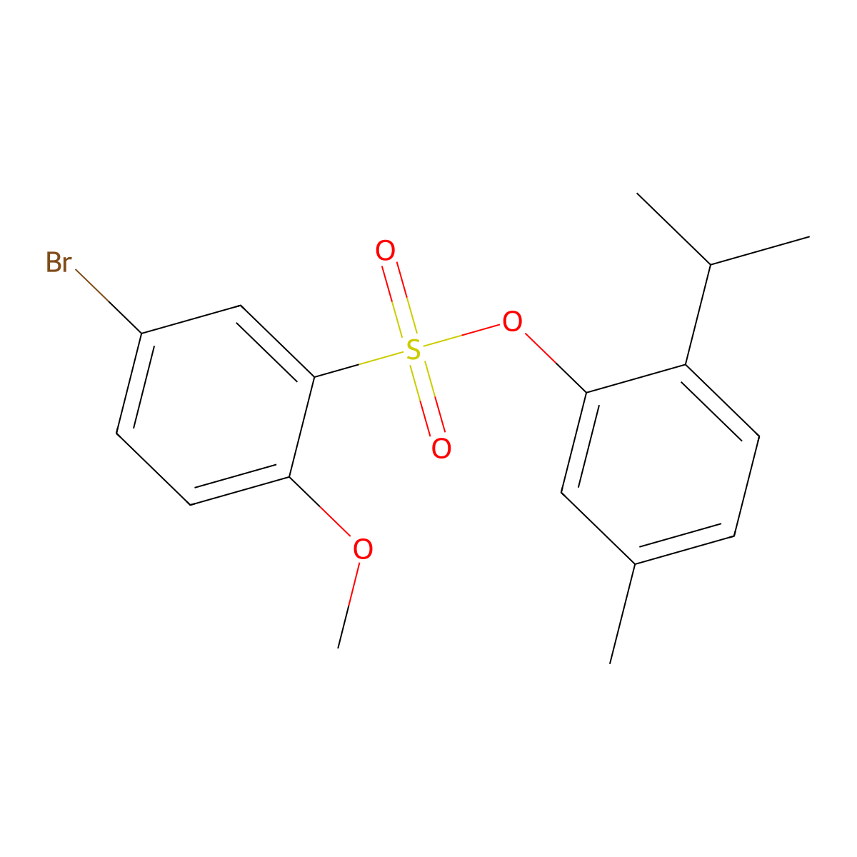 (5-Methyl-2-propan-2-ylphenyl) 5-bromo-2-methoxybenzenesulfonate molecular structure, CAS 2728156-61-2