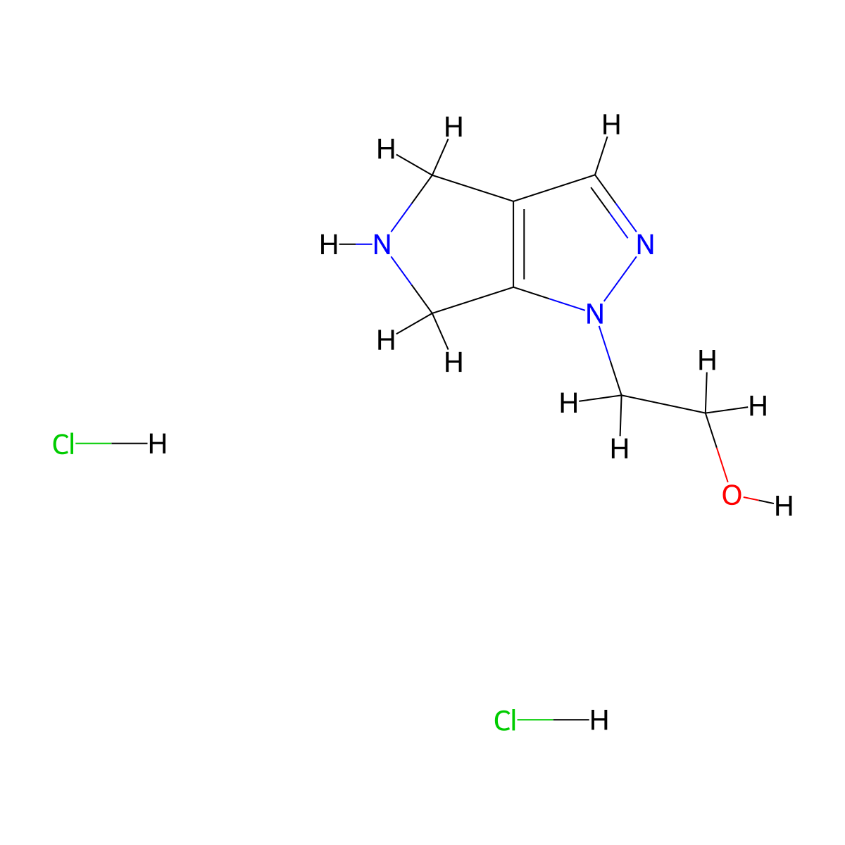 2-{1H,4H,5H,6H-pyrrolo[3,4-c]pyrazol-1-yl}ethan-1-oldihydrochloride molecular structure, CAS 2728156-67-8