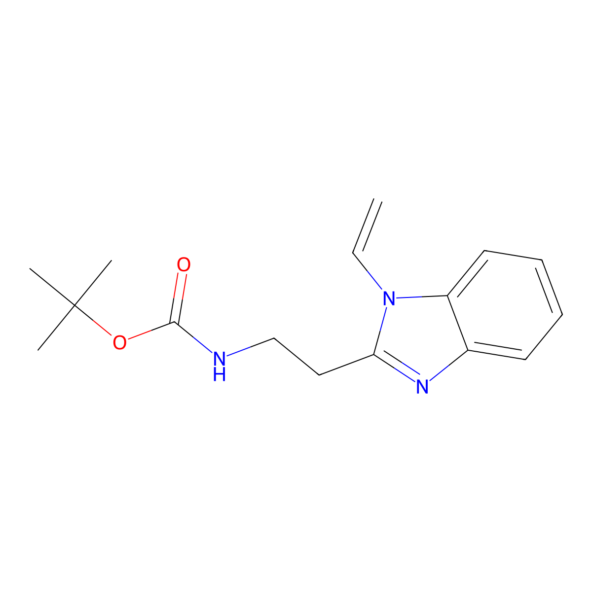 tert-butyl N-[2-(1-ethenyl-1H-1,3-benzodiazol-2-yl)ethyl]carbamate molecular structure, CAS 2728171-48-8