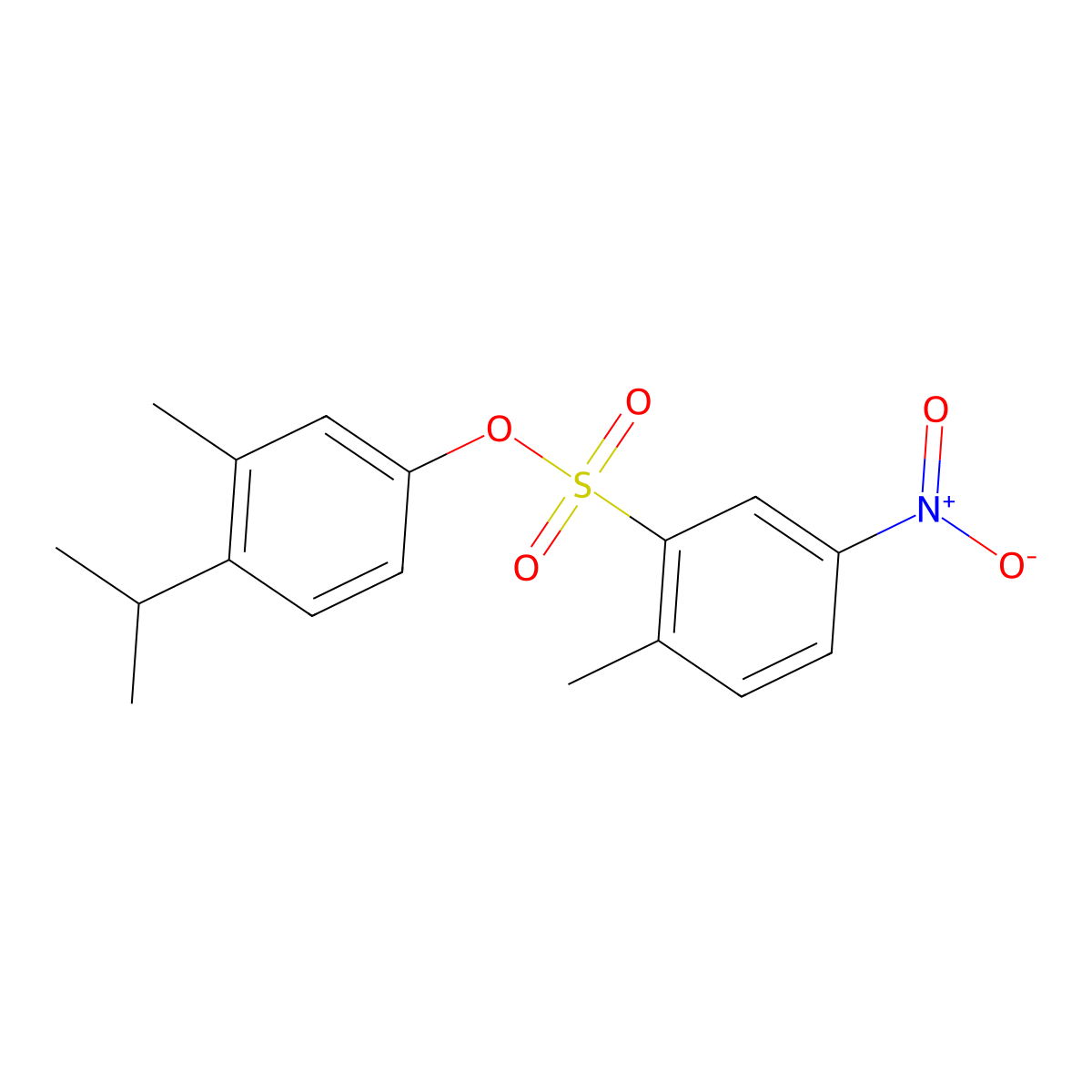 (3-Methyl-4-propan-2-ylphenyl) 2-methyl-5-nitrobenzenesulfonate molecular structure, CAS 2728176-15-4