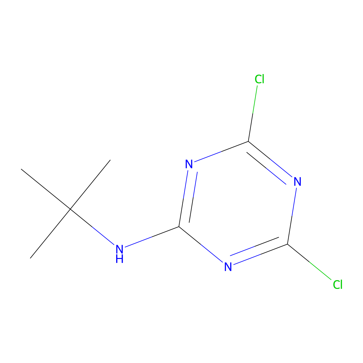N-(tert-Butyl)-4,6-dichloro-1,3,5-triazin-2-amine molecular structure, CAS 27282-85-5