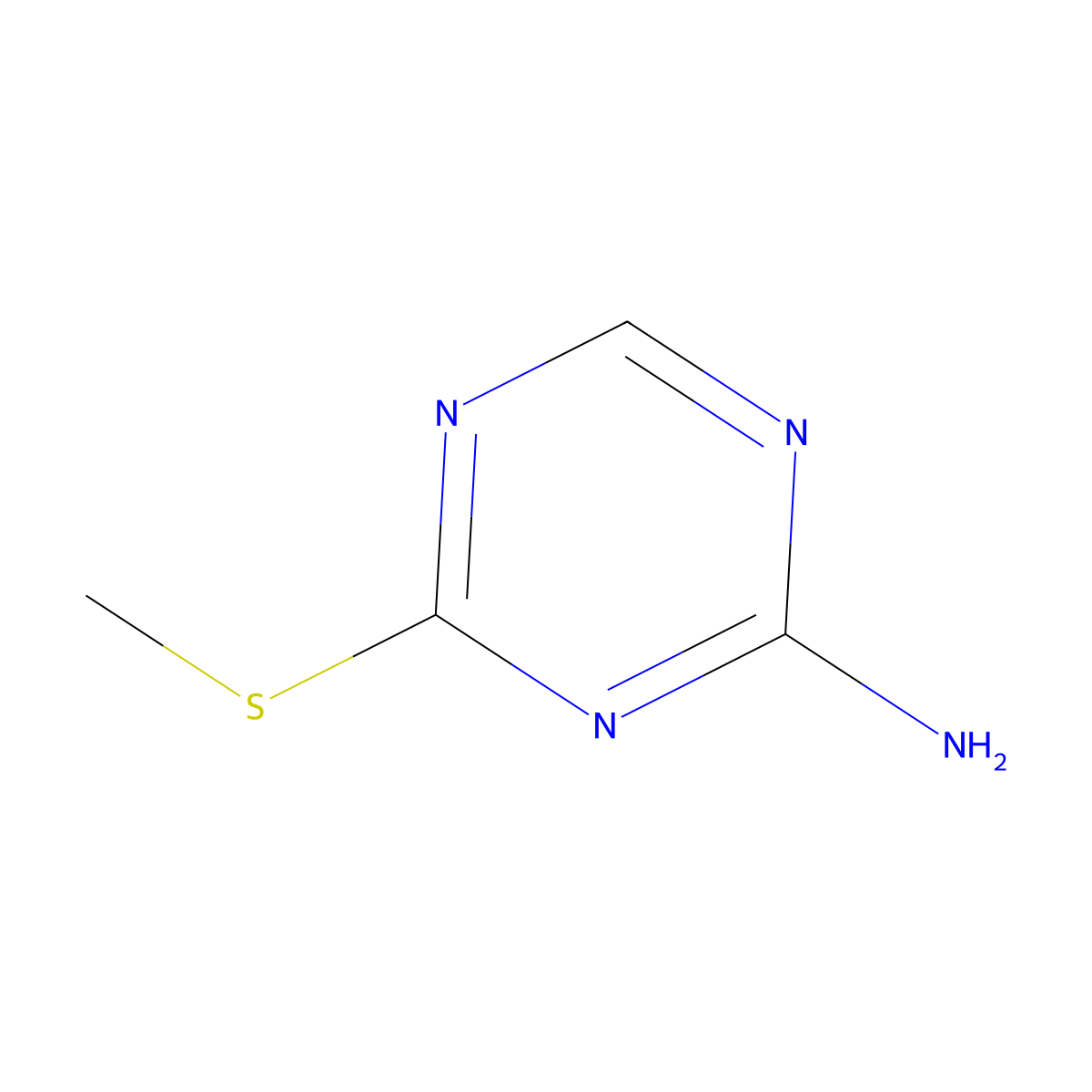 4-(Methylsulfanyl)-1,3,5-triazin-2-amine molecular structure, CAS 27282-89-9