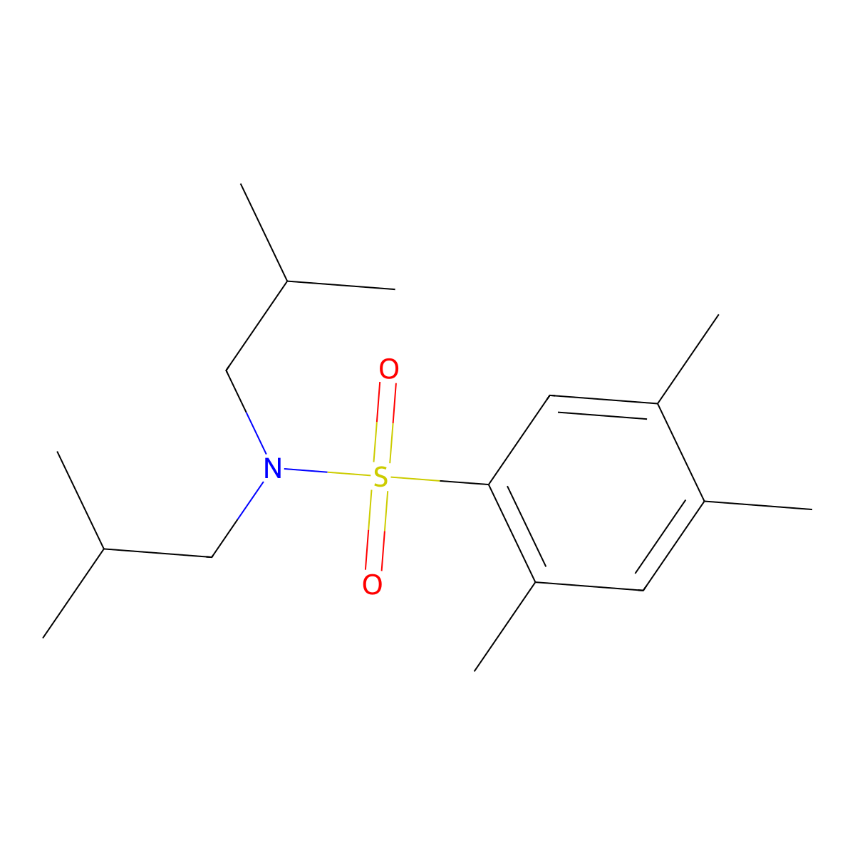 2,4,5-trimethyl-N,N-bis(2-methylpropyl)benzenesulfonamide molecular structure, CAS 2728205-65-8