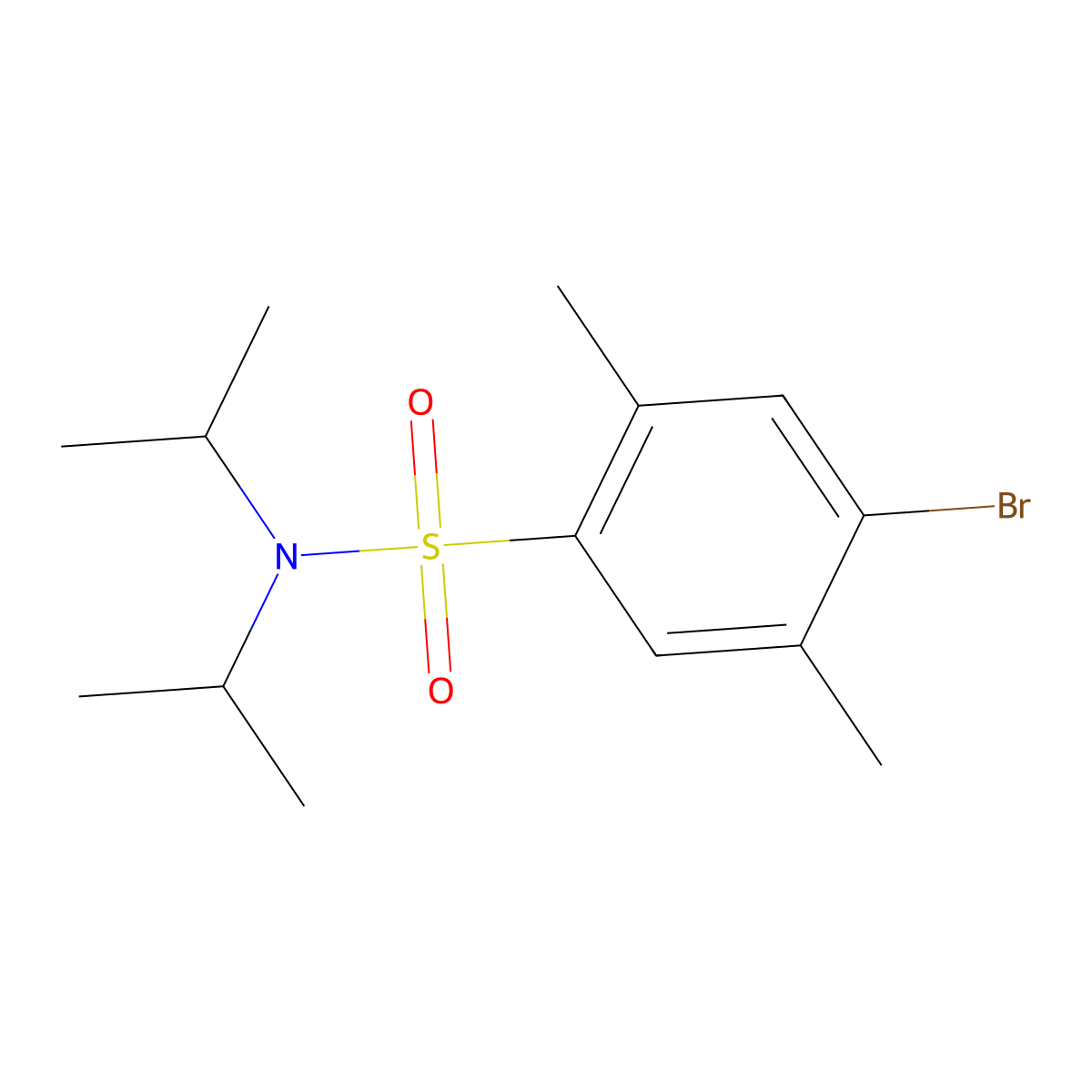 4-bromo-2,5-dimethyl-N,N-bis(propan-2-yl)benzene-1-sulfonamide molecular structure, CAS 2728205-74-9