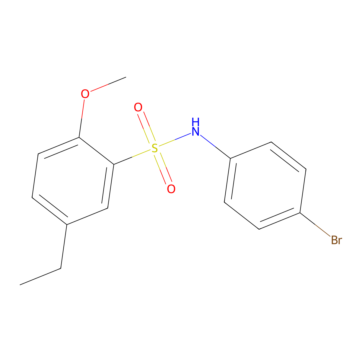 N-(4-bromophenyl)-5-ethyl-2-methoxybenzenesulfonamide molecular structure, CAS 2728213-36-1