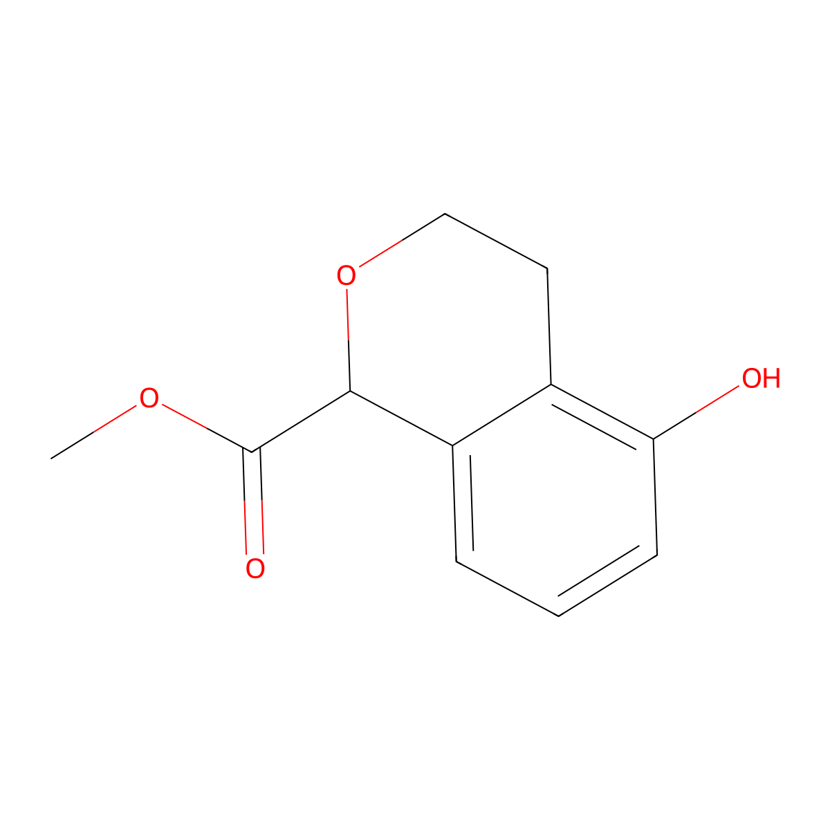 methyl5-hydroxy-3,4-dihydro-1H-2-benzopyran-1-carboxylate molecular structure, CAS 2728215-92-5