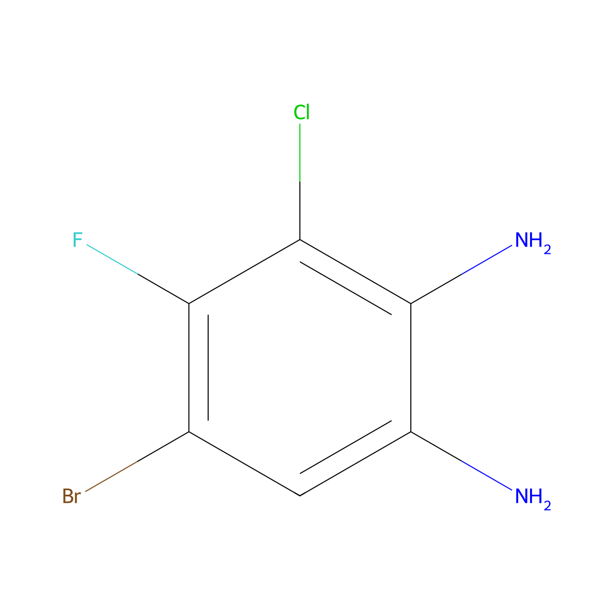 5-Bromo-3-chloro-4-fluorobenzene-1,2-diamine molecular structure, CAS 2728217-75-0