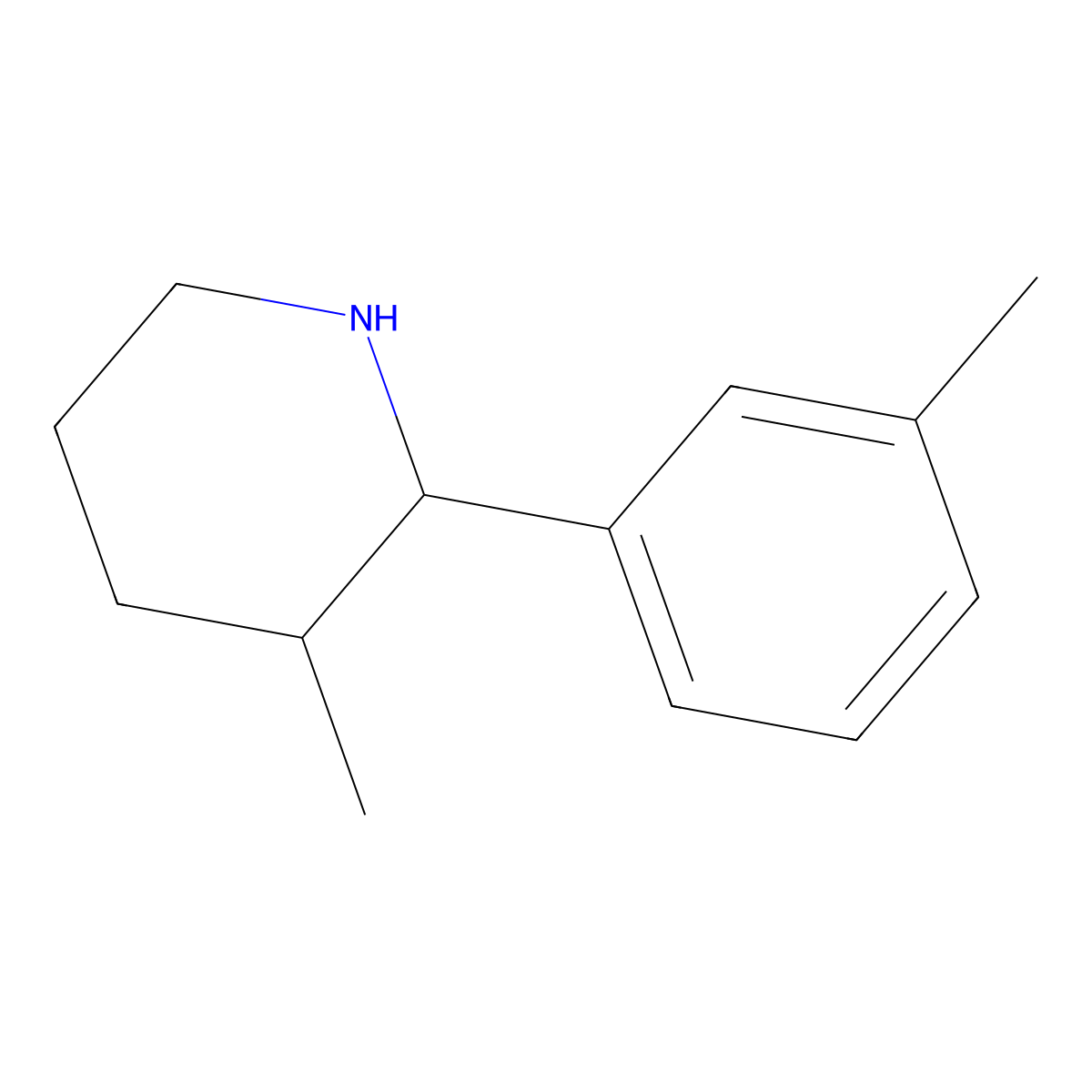 rac-(2R,3S)-3-methyl-2-(3-methylphenyl)piperidine molecular structure, CAS 2728219-48-3