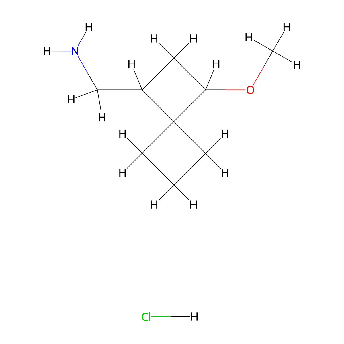 1-{3-Methoxyspiro[3.3]heptan-1-yl}methanaminehydrochloride molecular structure, CAS 2728228-12-2