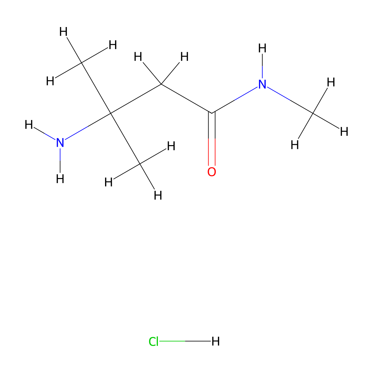 3-amino-N,3-dimethylbutanamide hydrochloride molecular structure, CAS 2728230-47-3