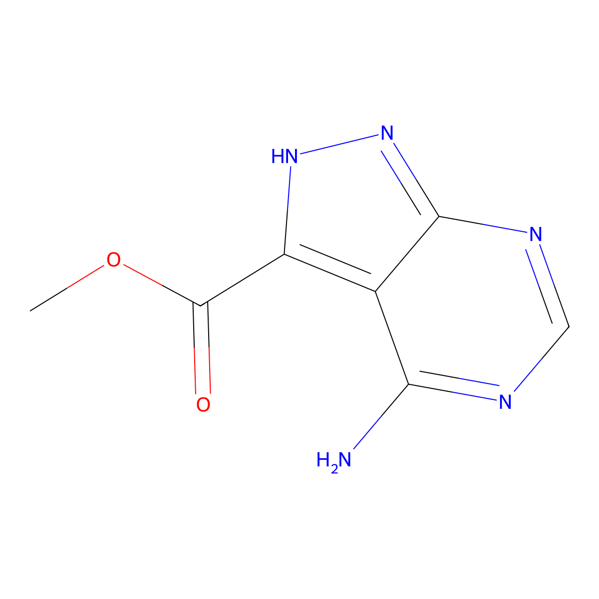 methyl 4-amino-1H-pyrazolo[3,4-d]pyrimidine-3-carboxylate molecular structure, CAS 2728251-56-5