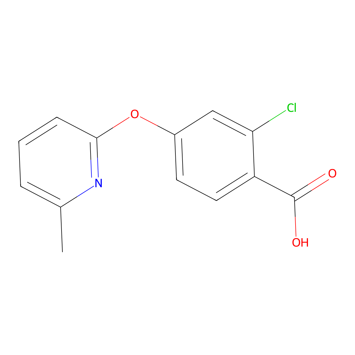 2-Chloro-4-[(6-methylpyridin-2-yl)oxy]benzoic acid molecular structure, CAS 2728275-30-5
