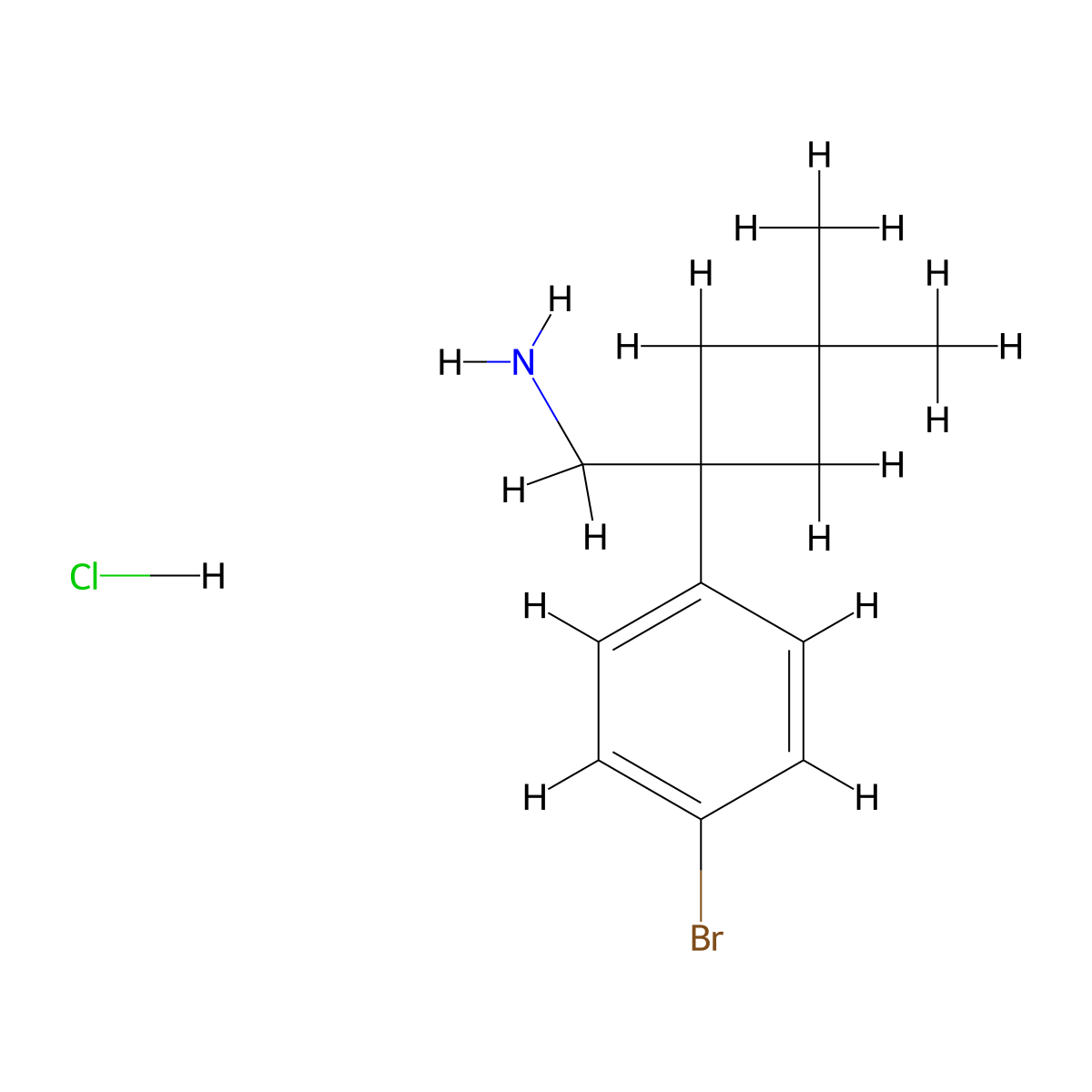 1-[1-(4-Bromophenyl)-3,3-dimethylcyclobutyl]methanamine hydrochloride molecular structure, CAS 2728279-96-5