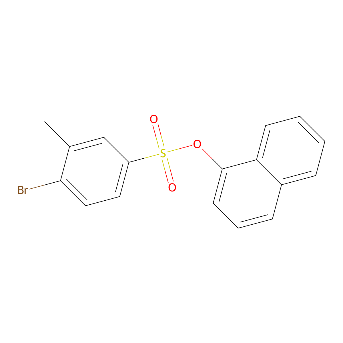 Naphthalen-1-yl 4-bromo-3-methylbenzenesulfonate molecular structure, CAS 2728283-03-0