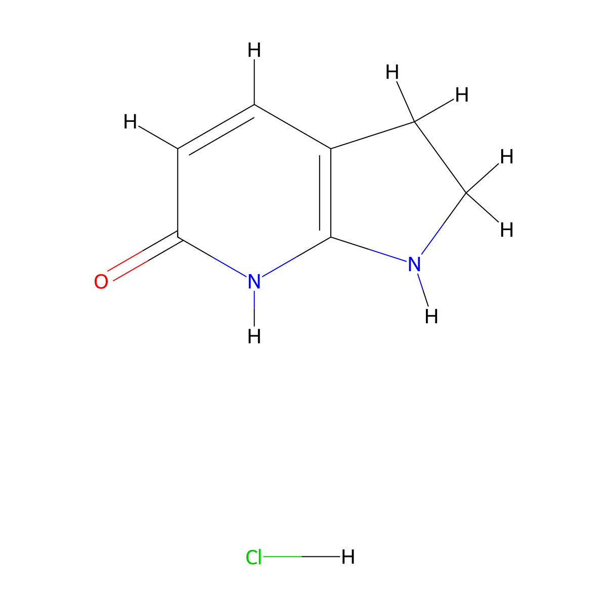 1H,2H,3H-pyrrolo[2,3-b]pyridin-6-olhydrochloride molecular structure, CAS 2728306-83-8