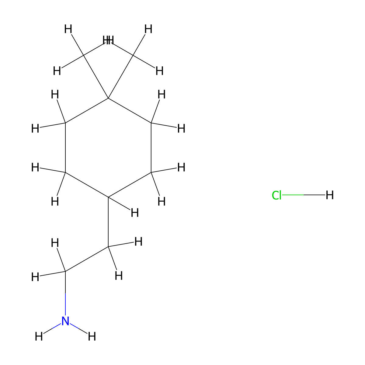 2-(4,4-Dimethylcyclohexyl)ethan-1-amine hydrochloride molecular structure, CAS 2728324-62-5