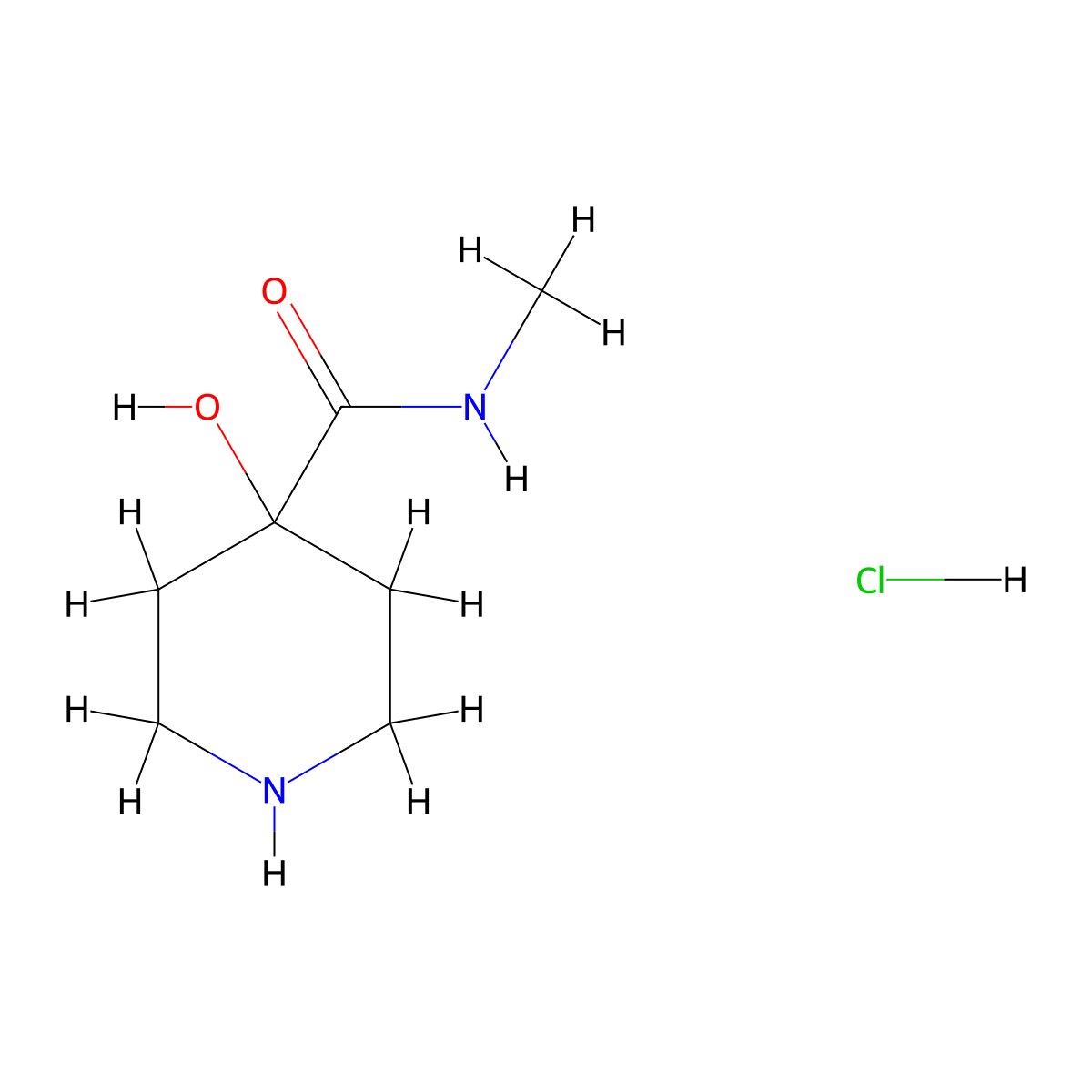 4-hydroxy-N-methylpiperidine-4-carboxamide hydrochloride molecular structure, CAS 2728327-69-1