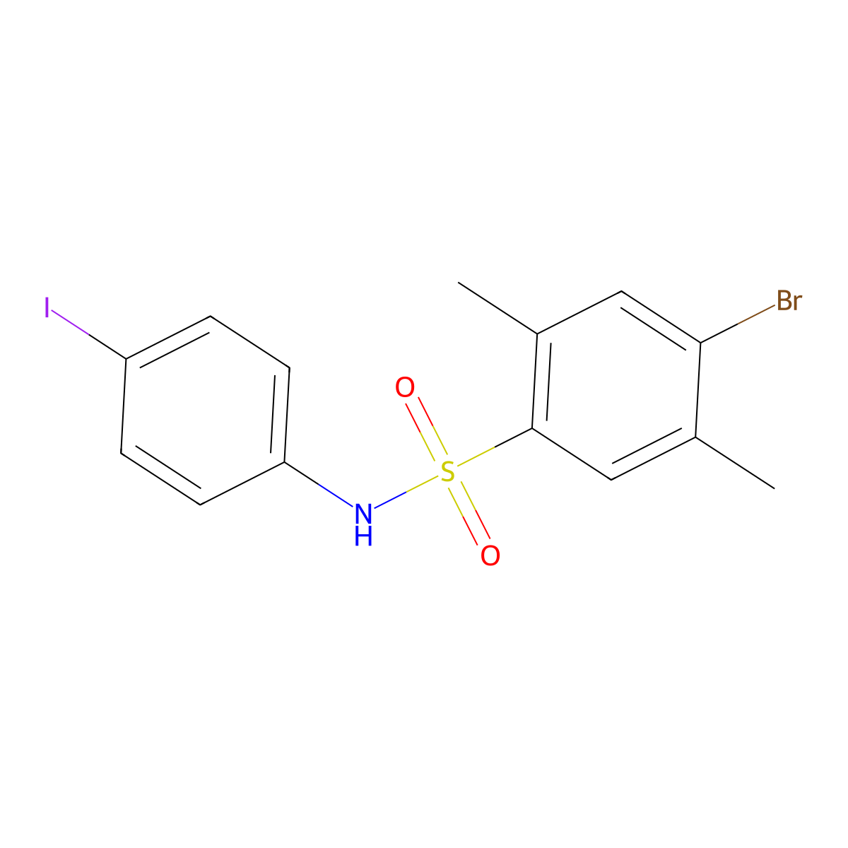 4-bromo-N-(4-iodophenyl)-2,5-dimethylbenzenesulfonamide molecular structure, CAS 2728331-64-2