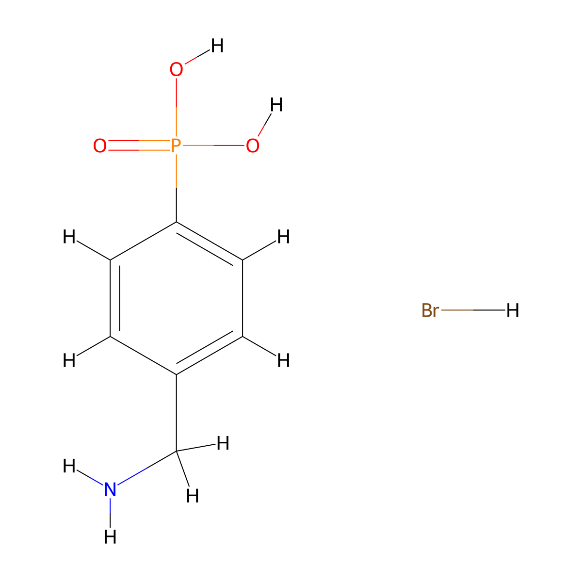[4-(Aminomethyl)phenyl]phosphonicacidhydrobromide molecular structure, CAS 2728358-42-5