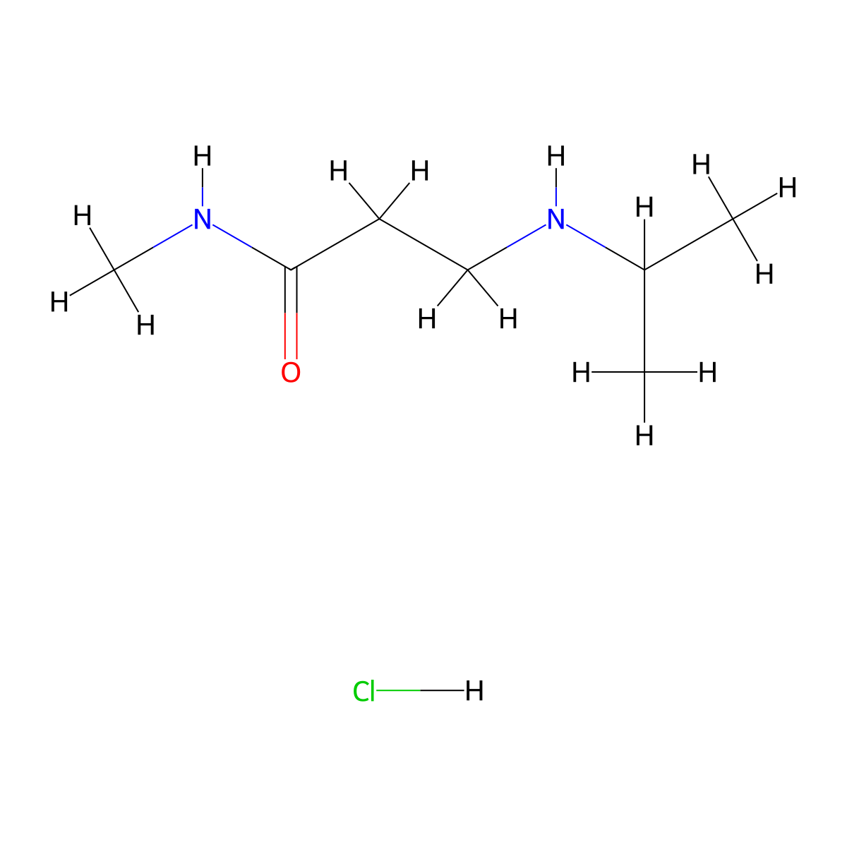 N-methyl-3-[(propan-2-yl)amino]propanamide hydrochloride molecular structure, CAS 2728361-67-7