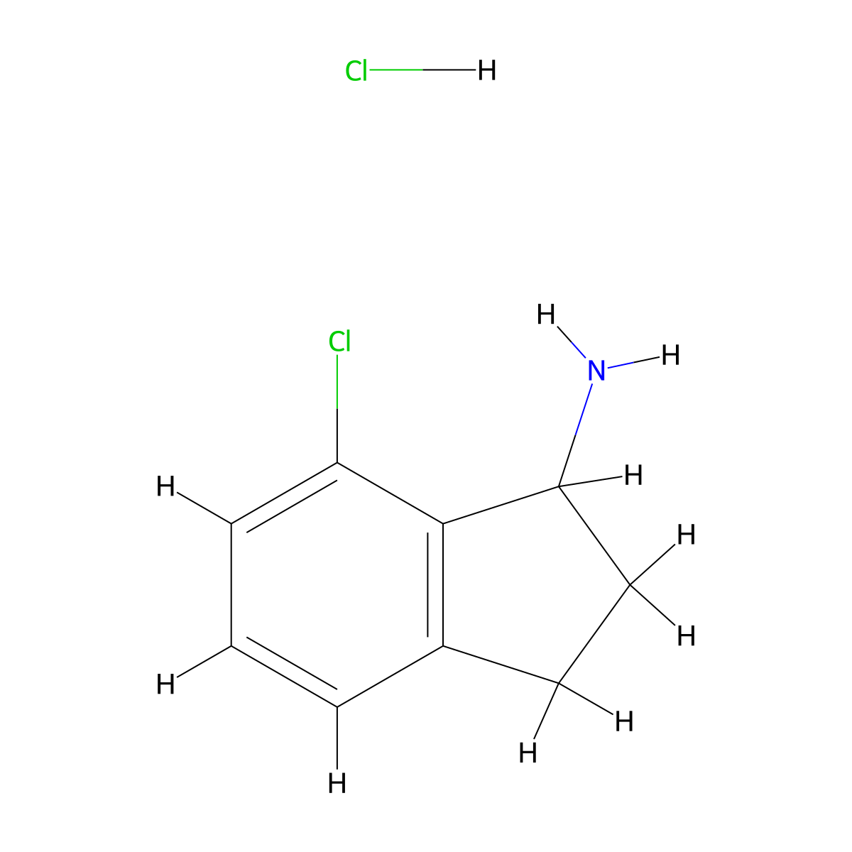 7-Chloro-2,3-dihydro-1H-inden-1-amine hydrochloride molecular structure, CAS 2728376-32-5