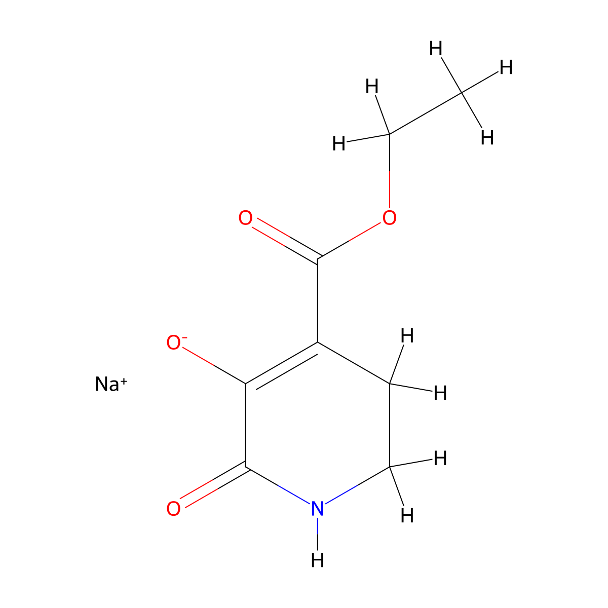 Sodium 4-(ethoxycarbonyl)-2-oxo-1,2,5,6-tetrahydropyridin-3-olate molecular structure, CAS 2728376-65-4