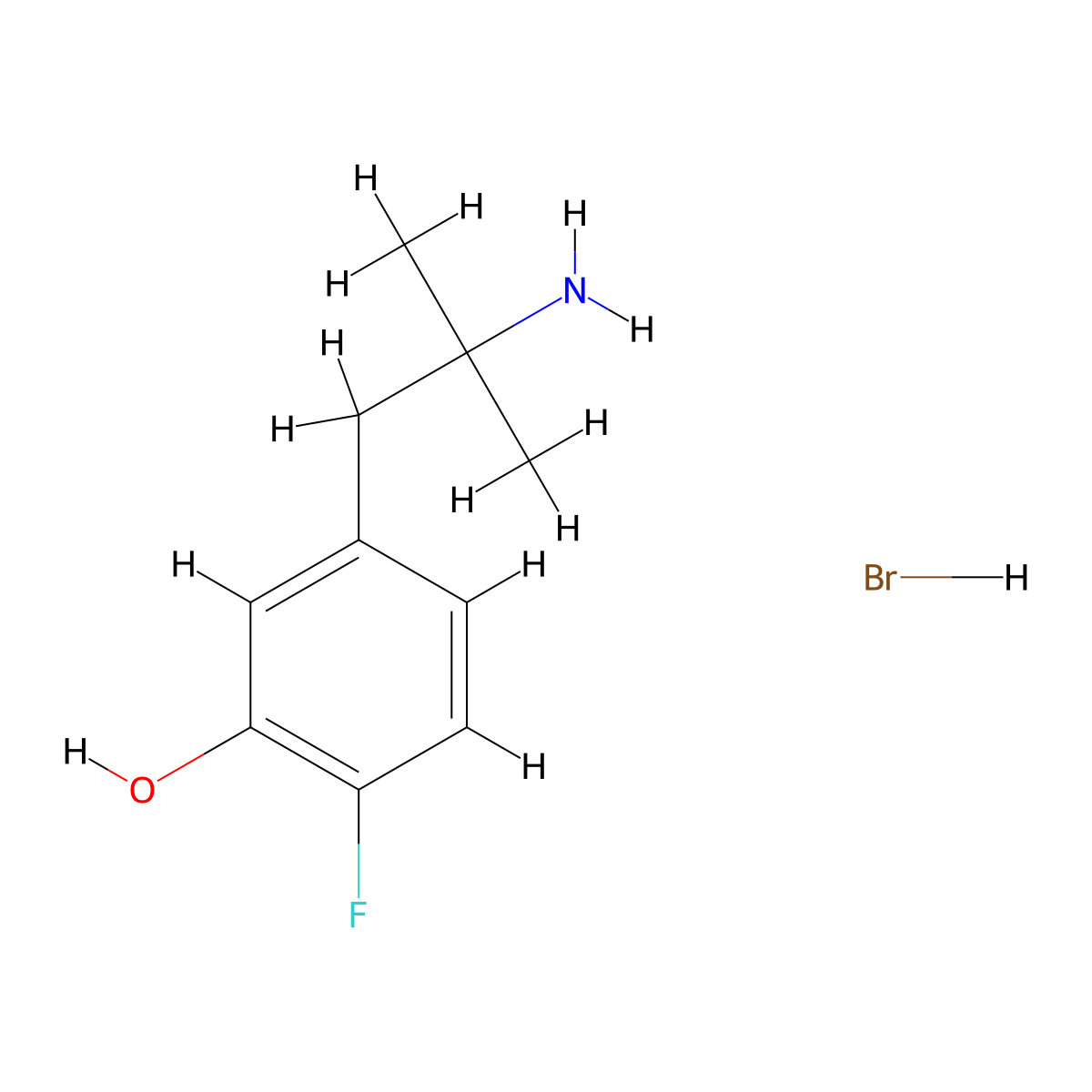 5-(2-Amino-2-methylpropyl)-2-fluorophenol hydrobromide molecular structure, CAS 2728377-94-2