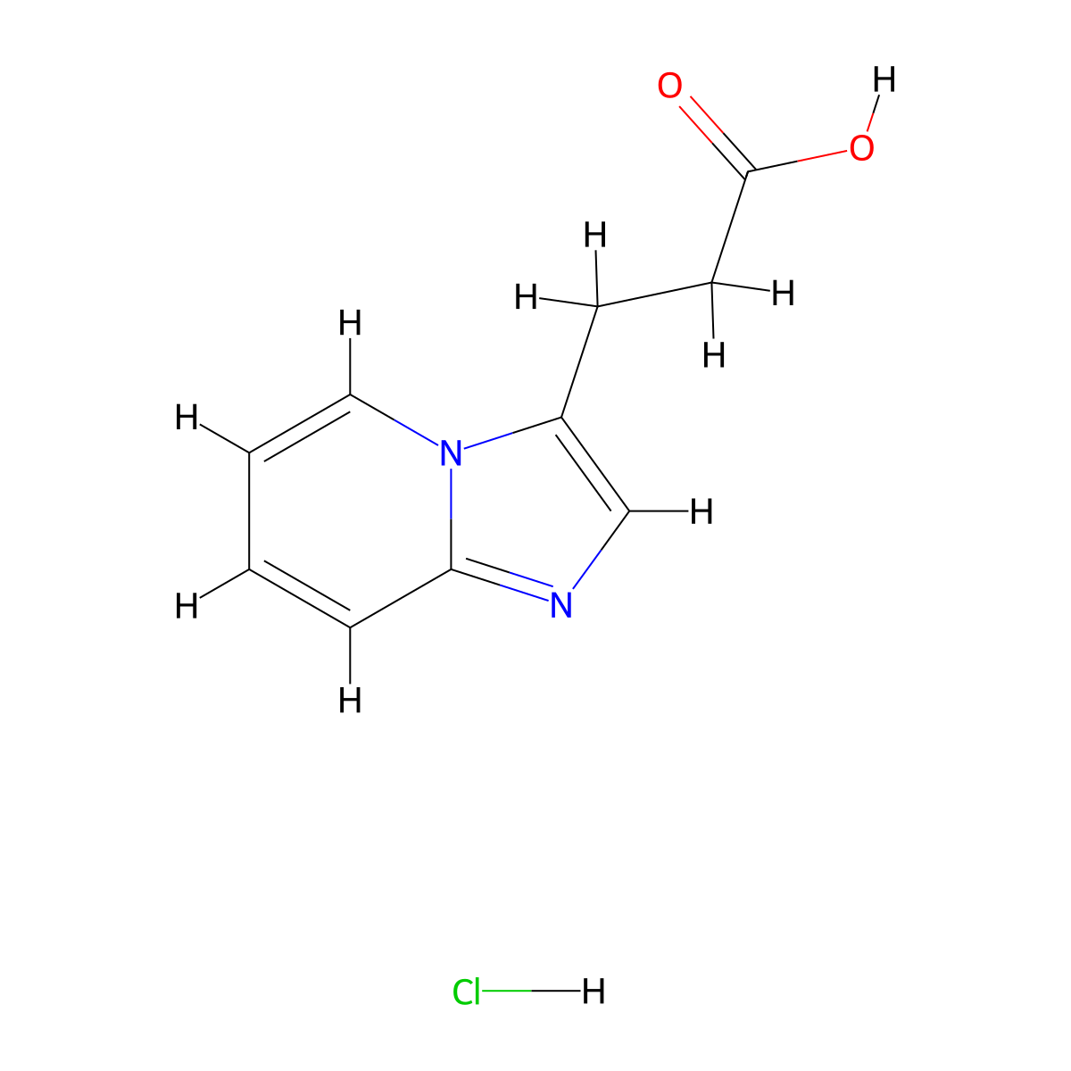 3-{Imidazo[1,2-a]pyridin-3-yl}propanoic acid hydrochloride molecular structure, CAS 2728384-60-7