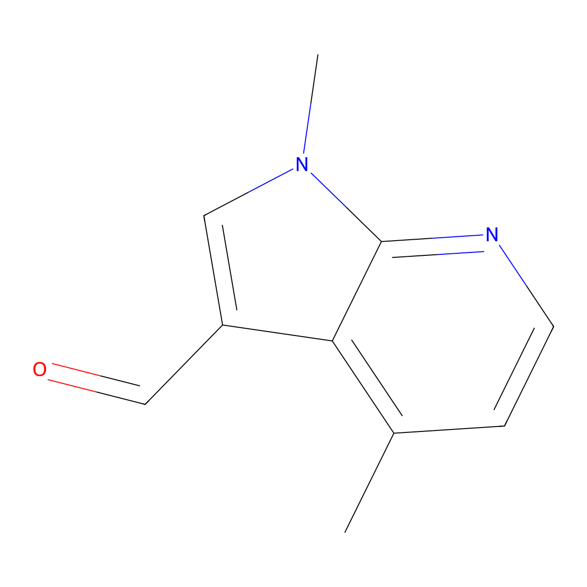 1,4-dimethyl-1H-pyrrolo[2,3-b]pyridine-3-carbaldehyde molecular structure, CAS 27284-69-1