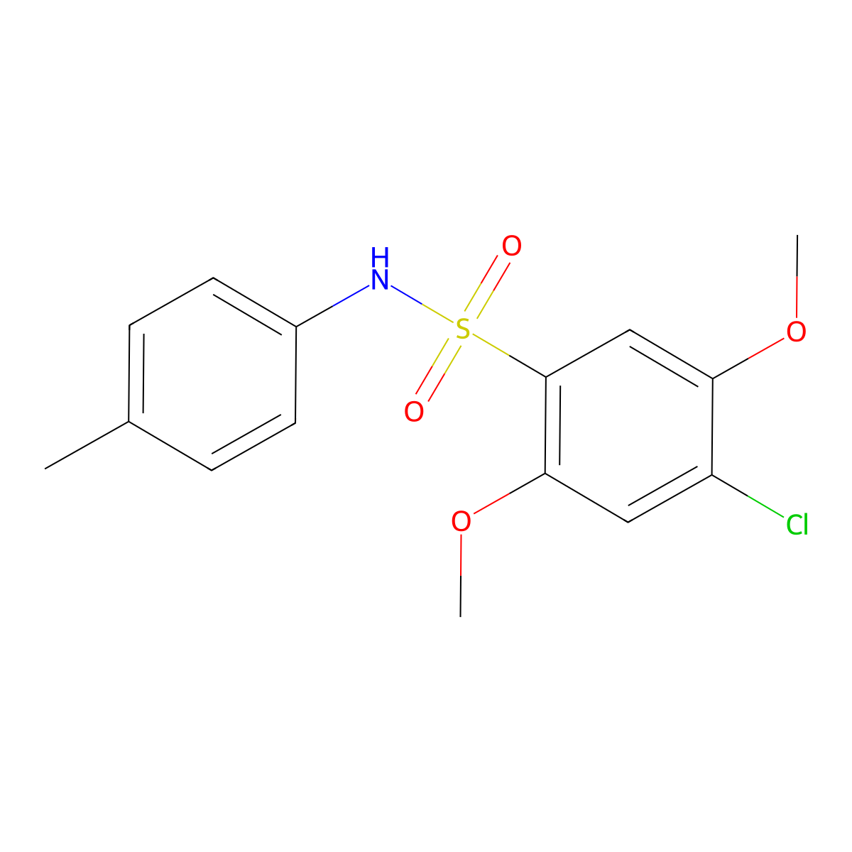 4-chloro-2,5-dimethoxy-N-(4-methylphenyl)benzenesulfonamide molecular structure, CAS 2728405-14-7