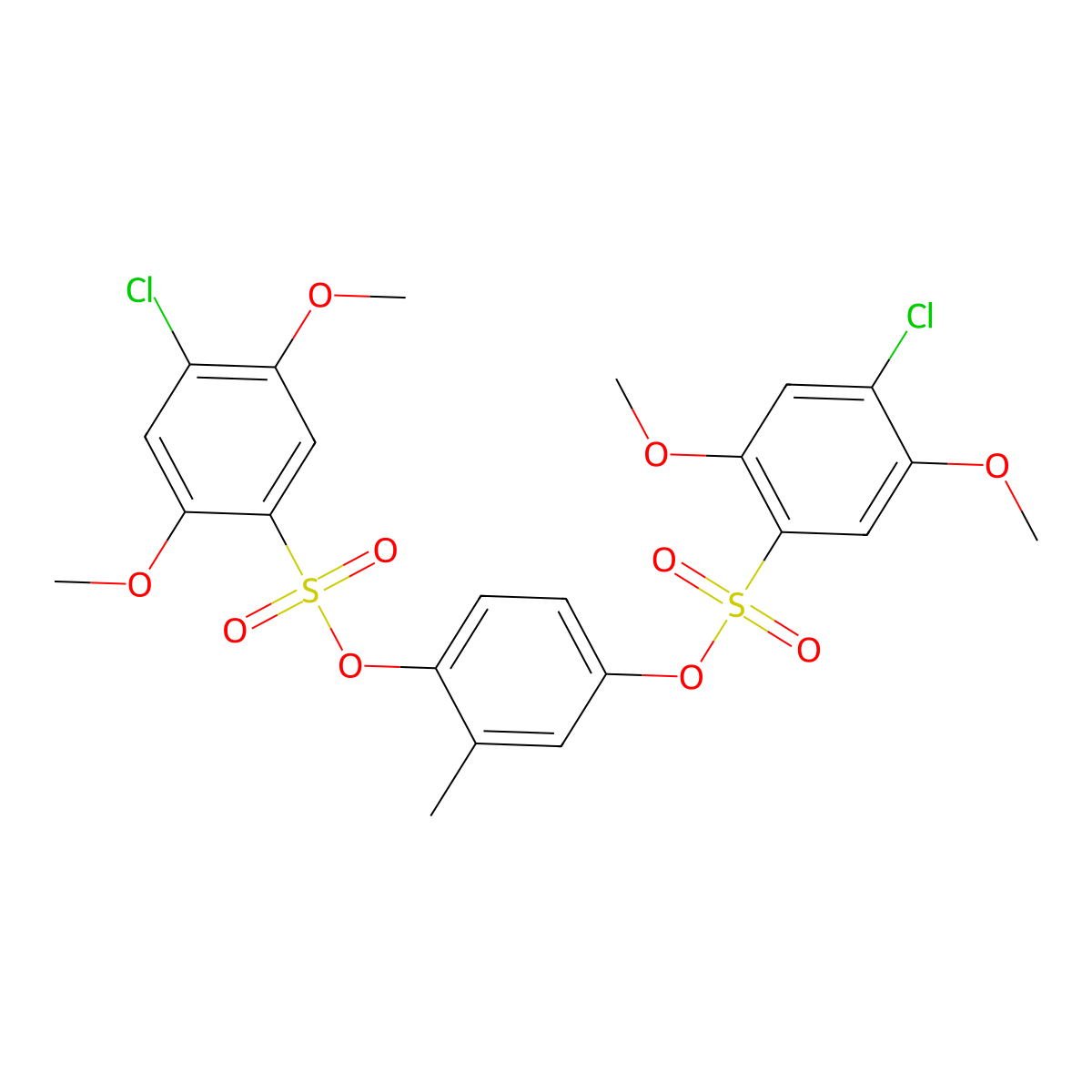 [4-(4-Chloro-2,5-dimethoxyphenyl)sulfonyloxy-3-methylphenyl] 4-chloro-2,5-dimethoxybenzenesulfonate molecular structure, CAS 2728426-49-9