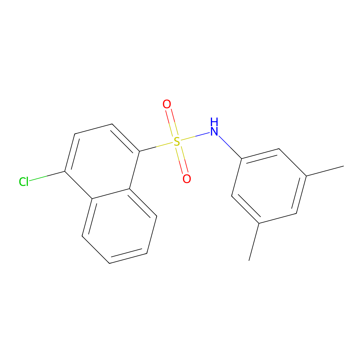 4-chloro-N-(3,5-dimethylphenyl)naphthalene-1-sulfonamide molecular structure, CAS 2728426-57-9