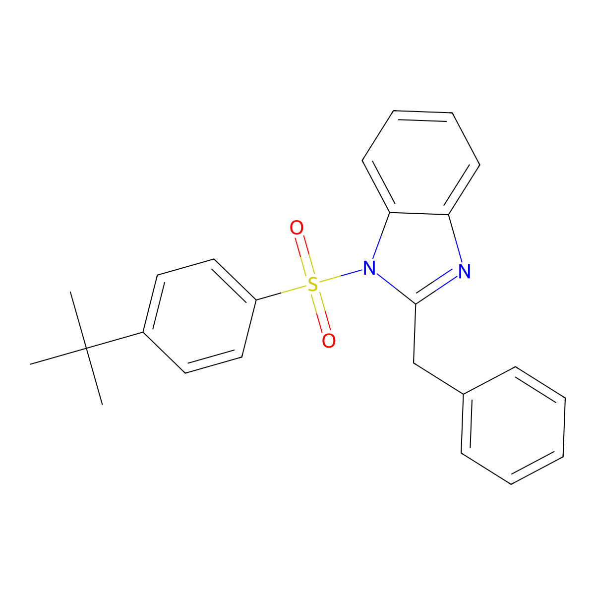 2-Benzyl-1-(4-tert-butylphenyl)sulfonylbenzimidazole molecular structure, CAS 2728426-66-0