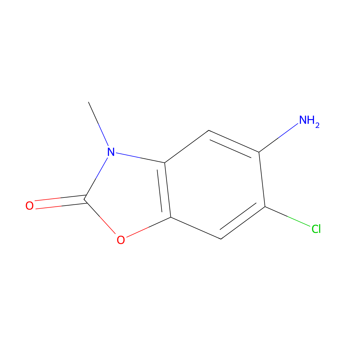 5-Amino-6-chloro-3-methyl-2,3-dihydro-1,3-benzoxazol-2-one molecular structure, CAS 2728433-46-1