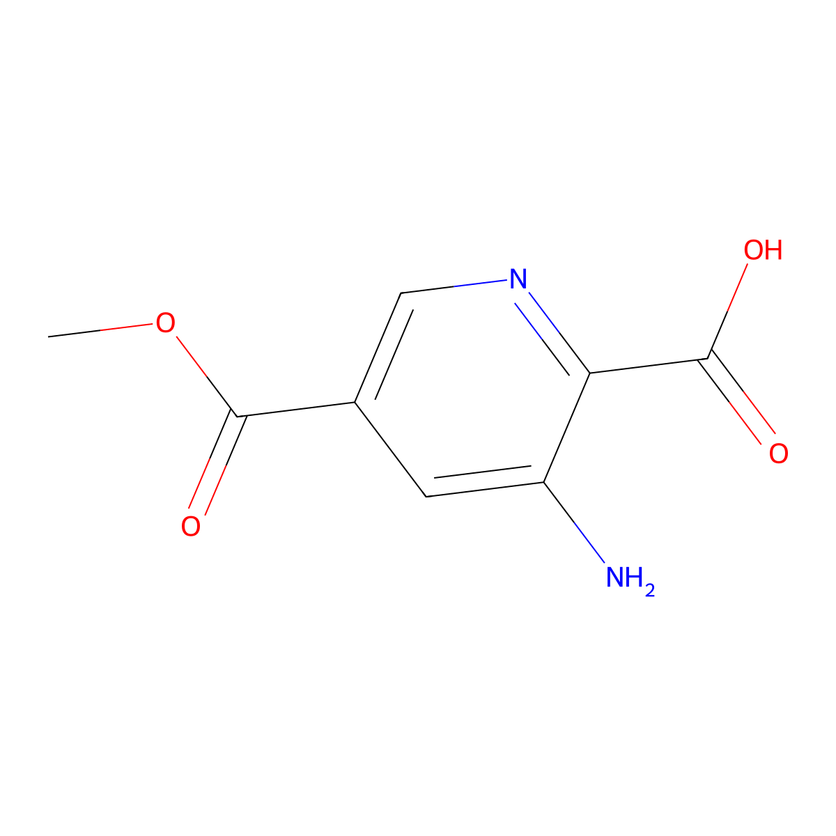 3-Amino-5-(methoxycarbonyl)pyridine-2-carboxylicacid molecular structure, CAS 2728455-71-6