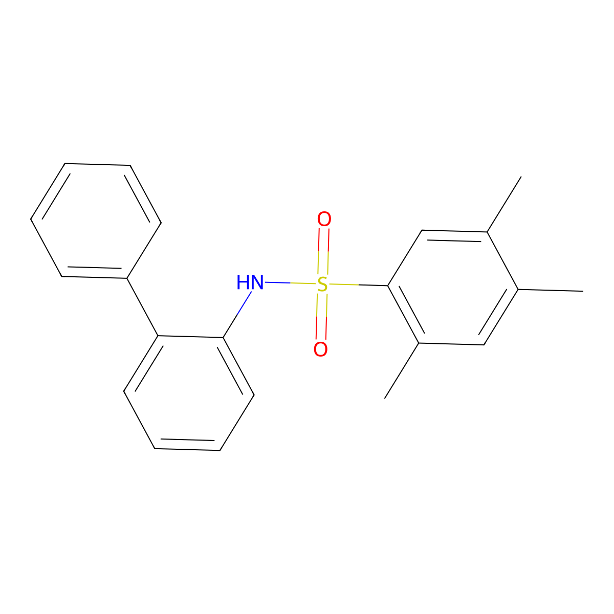 2,4,5-trimethyl-N-(2-phenylphenyl)benzenesulfonamide molecular structure, CAS 2728456-87-7