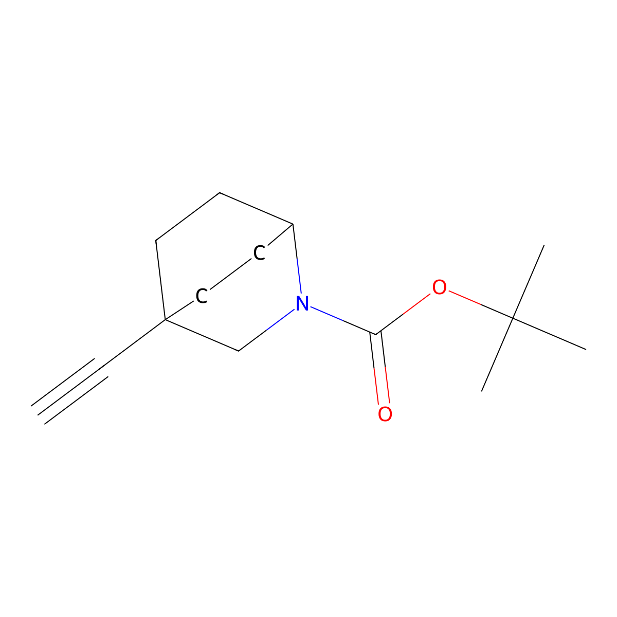 Tert-butyl 4-ethynyl-2-azabicyclo[2.2.2]octane-2-carboxylate molecular structure, CAS 2728463-36-1