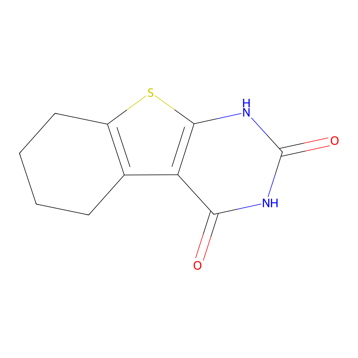 5,6,7,8-Tetrahydro[1]benzothieno[2,3-d]pyrimidine-2,4(1H,3H)-dione molecular structure, CAS 27285-09-2